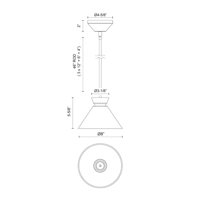 Halston One Light Pendant Glossy Opal Glass/Matte Black-Mini Pendants-Alora-Lighting Design Store