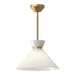 Halston One Light Pendant Brushed Gold/Glossy Opal Glass-Pendants-Alora-Lighting Design Store