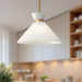 Halston One Light Pendant Brushed Gold/Glossy Opal Glass-Pendants-Alora-Lighting Design Store