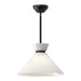 Halston One Light Pendant Glossy Opal Glass/Matte Black-Pendants-Alora-Lighting Design Store