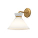 Halston One Light Vanity Brushed Gold/Glossy Opal Glass-Sconces-Alora-Lighting Design Store