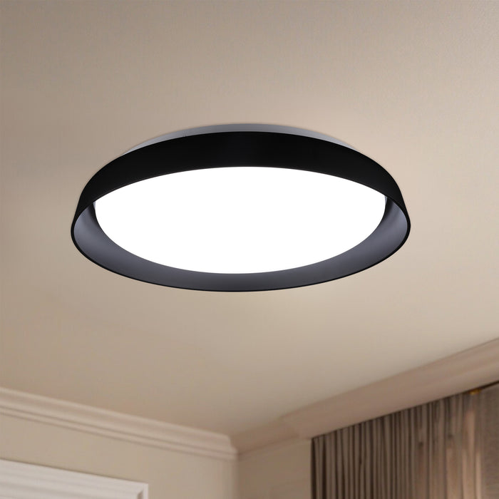 Hampton LED Flush Mount Black-Flush Mounts-Kuzco Lighting-Lighting Design Store