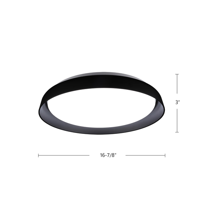 Hampton LED Flush Mount Black-Flush Mounts-Kuzco Lighting-Lighting Design Store