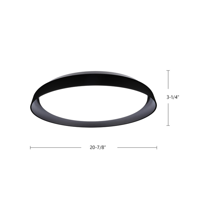 Hampton LED Flush Mount Black-Flush Mounts-Kuzco Lighting-Lighting Design Store