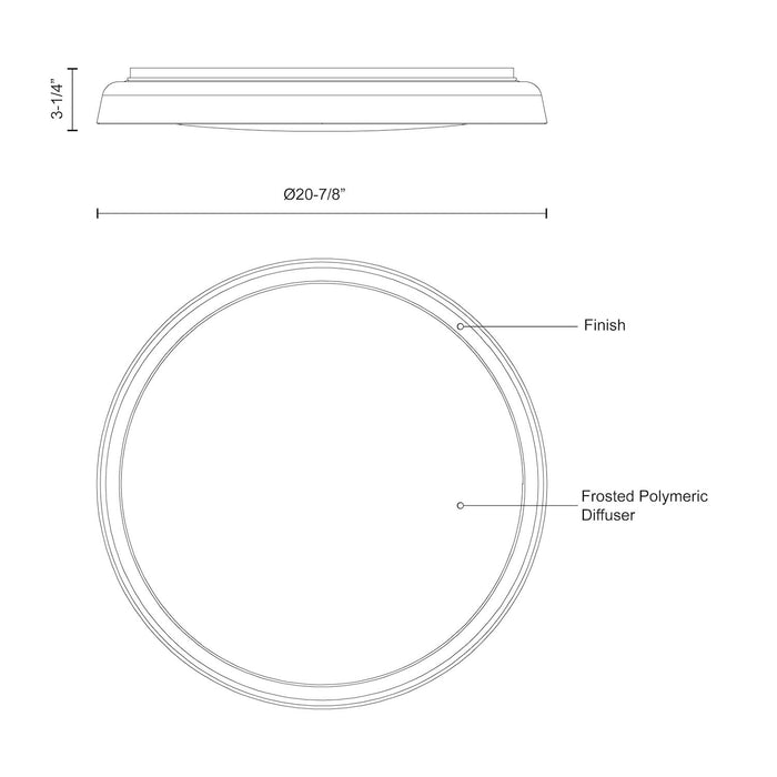 Hampton LED Flush Mount Clear-Flush Mounts-Kuzco Lighting-Lighting Design Store