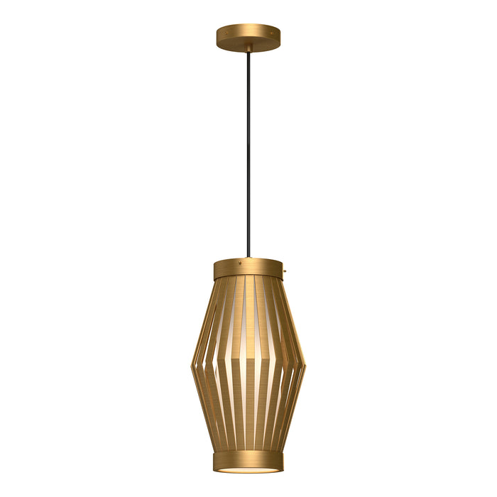 Hana One Light Pendant Aged Gold/Opal Matte Glass-Mini Pendants-Alora-Lighting Design Store