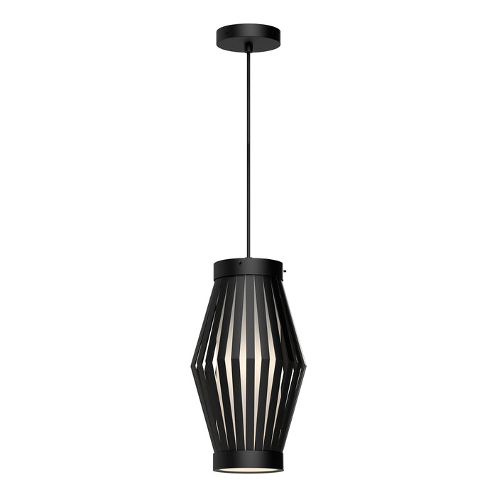 Hana One Light Pendant Matte Black/Opal Matte Glass-Mini Pendants-Alora-Lighting Design Store