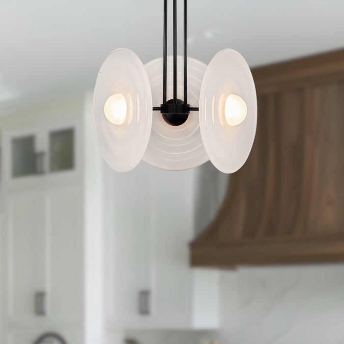 Harbour LED Pendant Urban Bronze/Glossy Opal-Mini Chandeliers-Alora-Lighting Design Store