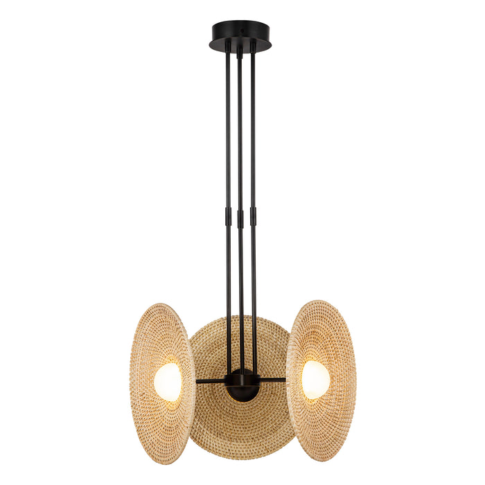 Harbour LED Pendant Urban Bronze/Woven-Mini Chandeliers-Alora-Lighting Design Store