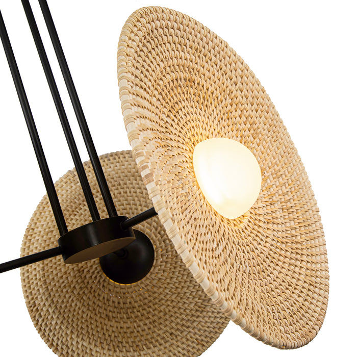 Harbour LED Pendant Urban Bronze/Woven-Mini Chandeliers-Alora-Lighting Design Store