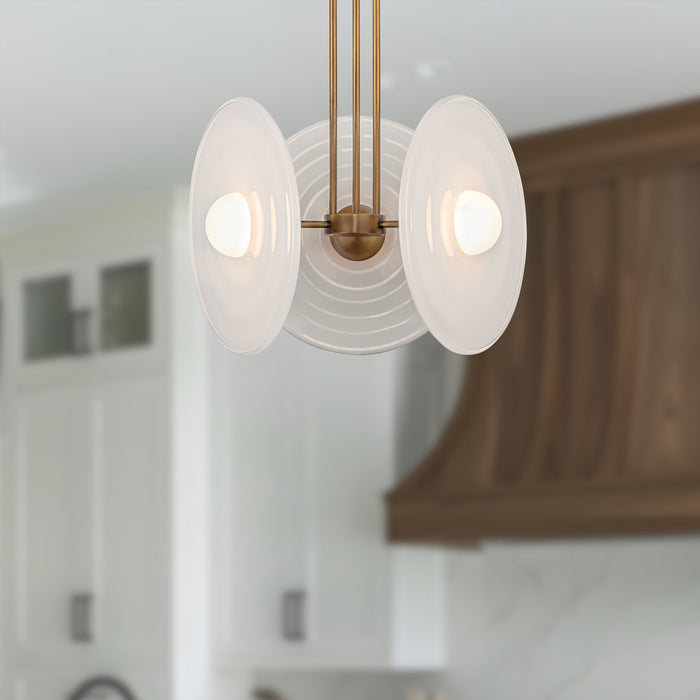 Harbour LED Pendant Vintage Brass/Glossy Opal-Pendants-Alora-Lighting Design Store