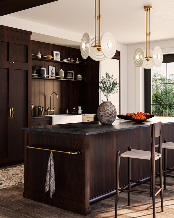 Harbour LED Pendant Vintage Brass/Glossy Opal-Pendants-Alora-Lighting Design Store