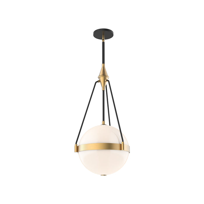 Harmony Three Light Pendant Brushed Gold/Glossy Opal Glass-Pendants-Alora-Lighting Design Store