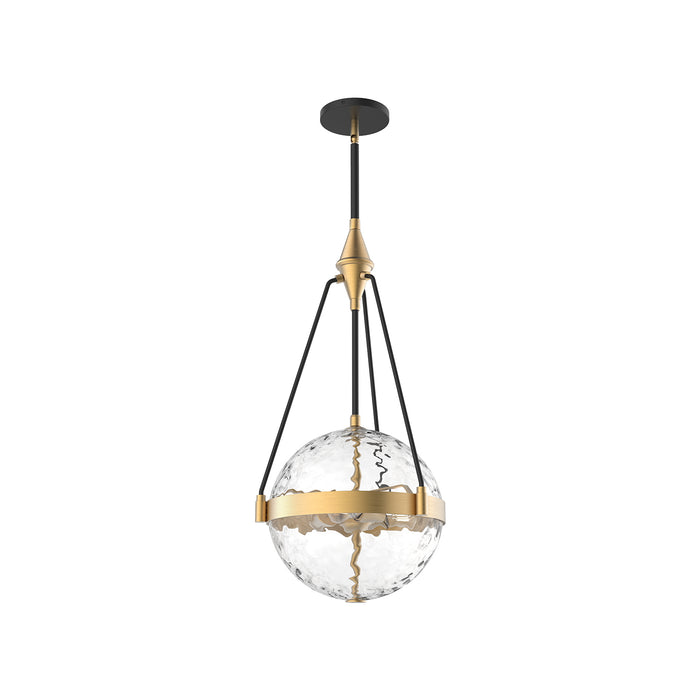 Harmony Three Light Pendant Brushed Gold/ Clear Water Glass-Pendants-Alora-Lighting Design Store