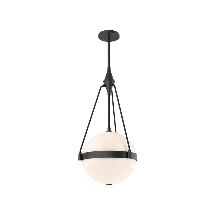 Harmony Three Light Pendant Matte Black/Glossy Opal Glass-Pendants-Alora-Lighting Design Store
