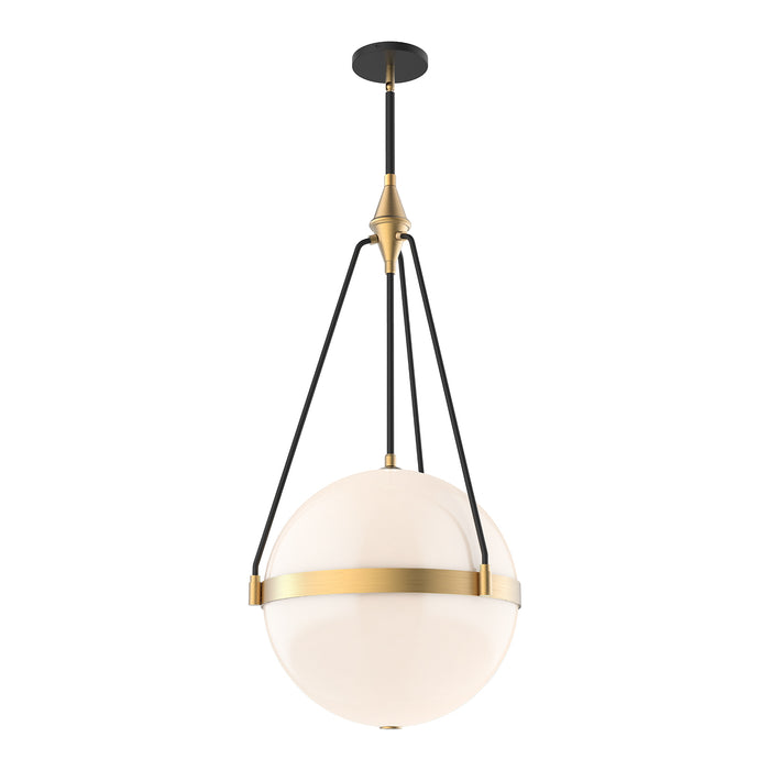 Harmony Four Light Pendant Brushed Gold/Glossy Opal Glass-Pendants-Alora-Lighting Design Store