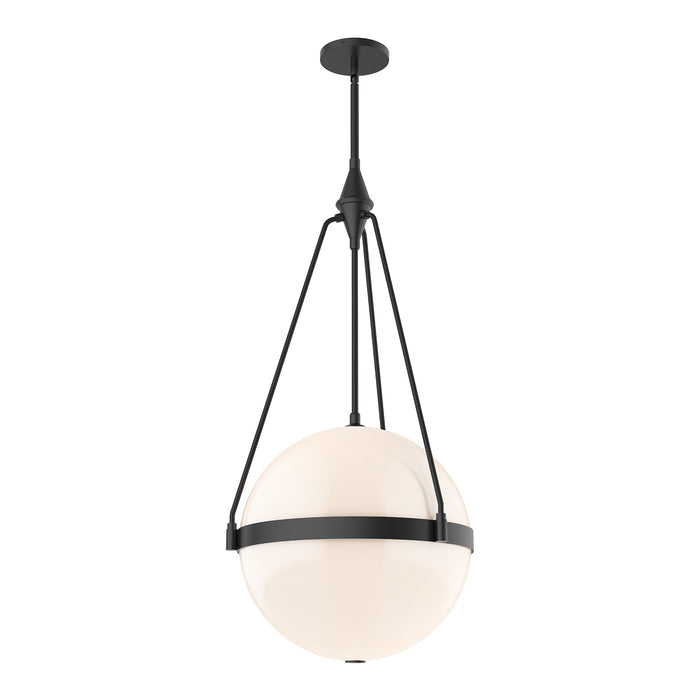 Harmony Four Light Pendant Matte Black/Glossy Opal Glass-Pendants-Alora-Lighting Design Store