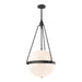 Harmony Four Light Pendant Matte Black/Glossy Opal Glass-Pendants-Alora-Lighting Design Store