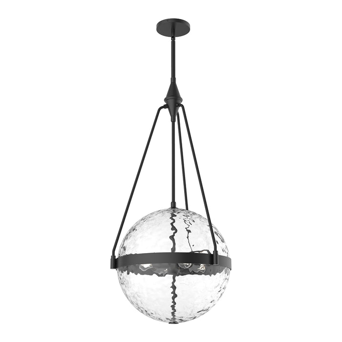 Harmony Four Light Pendant Matte Black/Clear Water Glass-Pendants-Alora-Lighting Design Store