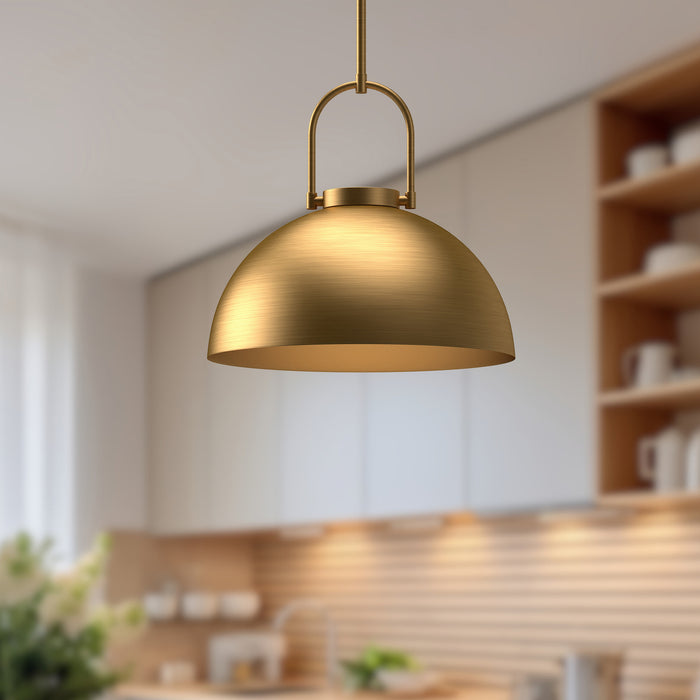 Harper One Light Pendant Aged Gold-Pendants-Alora-Lighting Design Store