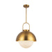 Harper One Light Pendant Aged Gold/Opal Matte Glass-Pendants-Alora-Lighting Design Store