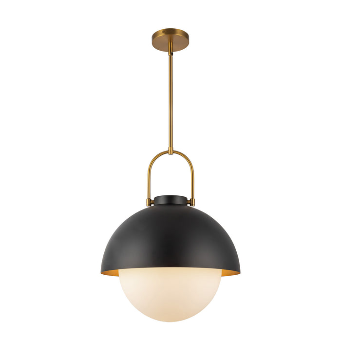 Harper One Light Pendant Matte Black/Opal Matte Glass-Pendants-Alora-Lighting Design Store