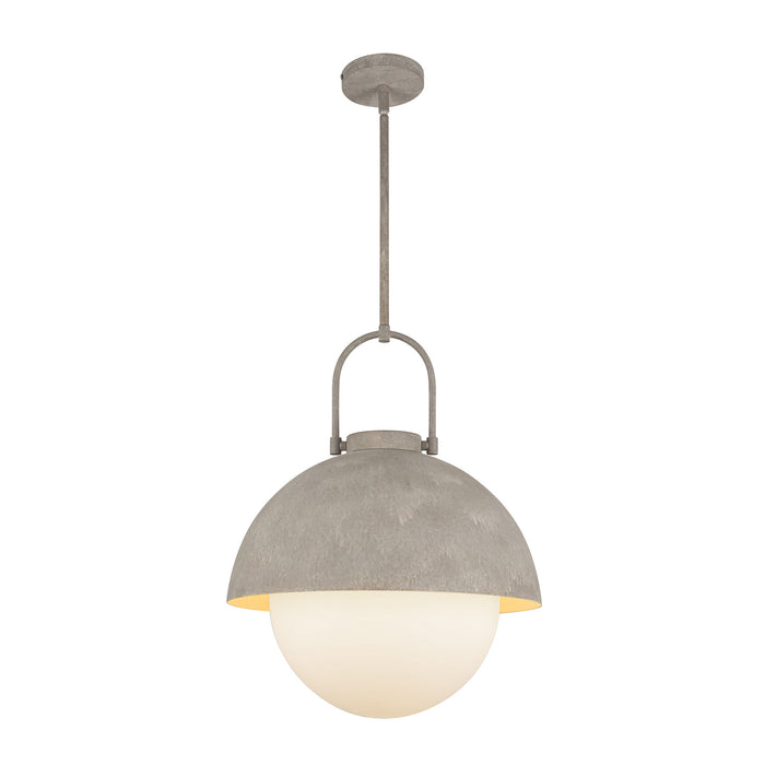 Harper One Light Pendant Steel Shade/Opal Matte Glass-Pendants-Alora-Lighting Design Store