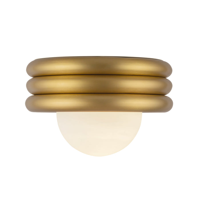 Harvey One Light Semi-Flush Mount Brushed Gold-Flush Mounts-Alora-Lighting Design Store