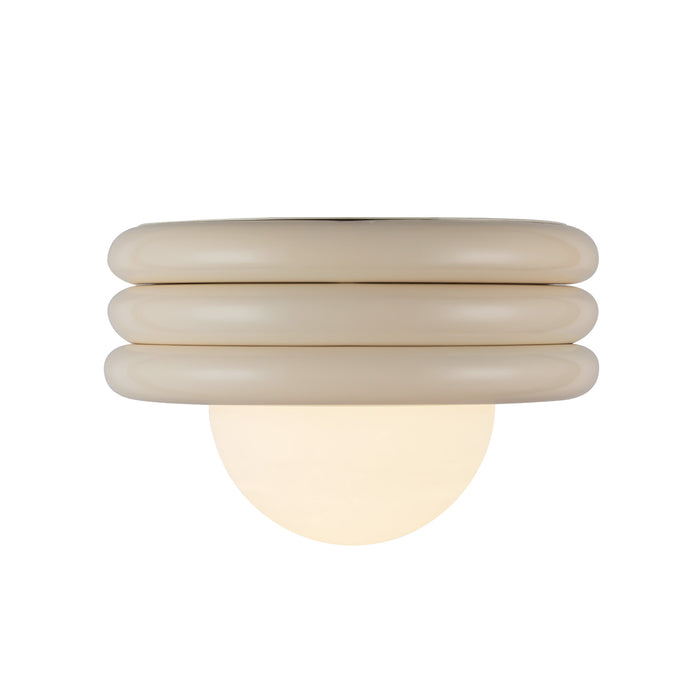 Harvey One Light Semi-Flush Mount Pearl White-Flush Mounts-Alora-Lighting Design Store