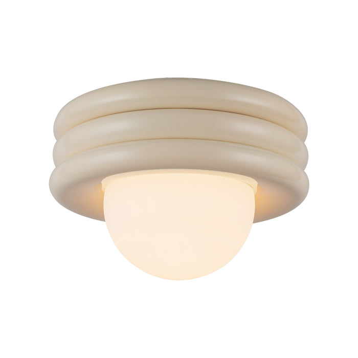 Harvey One Light Semi-Flush Mount Pearl White-Flush Mounts-Alora-Lighting Design Store