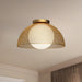 Haven One Light Flush Mount Gold/Opal Matte Glass-Flush Mounts-Alora-Lighting Design Store