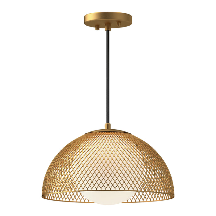 Haven One Light Pendant Gold/Opal Matte Glass-Pendants-Alora-Lighting Design Store