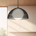 Haven One Light Pendant Matte Black/Opal Matte Glass-Pendants-Alora-Lighting Design Store
