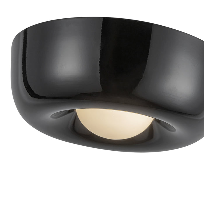 Hayden LED Flush Mount Glossy Black-Flush Mounts-Kuzco Lighting-Lighting Design Store