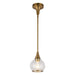 Hazel One Light Pendant Aged Gold/Clear Glass-Mini Pendants-Alora-Lighting Design Store