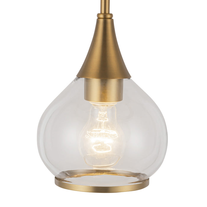 Hazel One Light Pendant Aged Gold/Clear Glass-Mini Pendants-Alora-Lighting Design Store