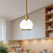 Hazel One Light Pendant Aged Gold/Clear Glass-Mini Pendants-Alora-Lighting Design Store