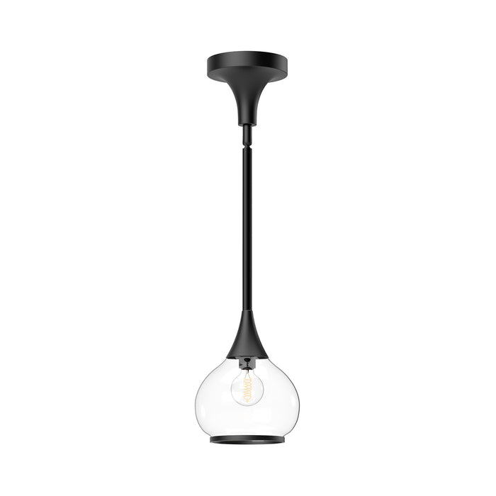 Hazel One Light Pendant Clear Glass/Matte Black-Mini Pendants-Alora-Lighting Design Store