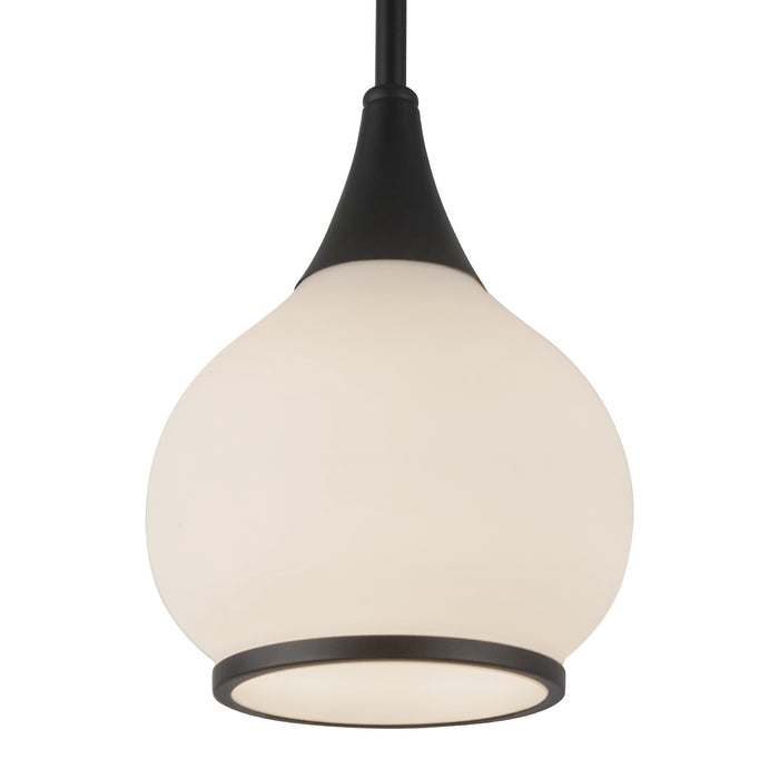 Hazel One Light Pendant Matte Black/Opal Matte Glass-Mini Pendants-Alora-Lighting Design Store