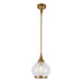 Hazel One Light Pendant Aged Gold/Clear Glass-Mini Pendants-Alora-Lighting Design Store