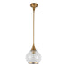 Hazel One Light Pendant Aged Gold/Clear Glass-Mini Pendants-Alora-Lighting Design Store
