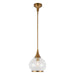 Hazel One Light Pendant Aged Gold/Clear Glass-Mini Pendants-Alora-Lighting Design Store