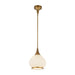 Hazel One Light Pendant Aged Gold/Opal Matte Glass-Mini Pendants-Alora-Lighting Design Store
