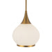 Hazel One Light Pendant Aged Gold/Opal Matte Glass-Mini Pendants-Alora-Lighting Design Store