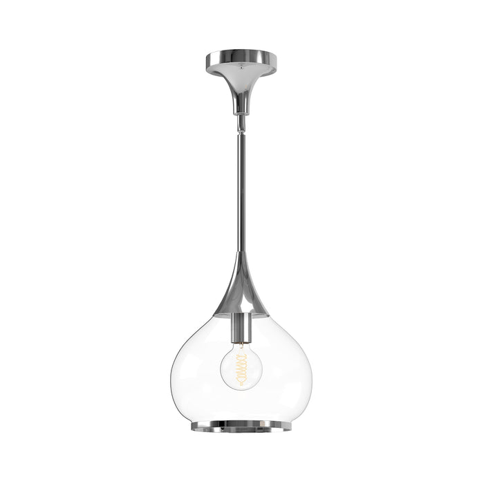 Hazel One Light Pendant Chrome/Clear Glass-Mini Pendants-Alora-Lighting Design Store