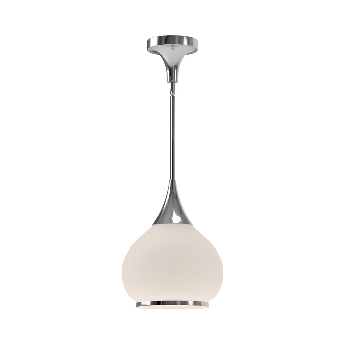 Hazel One Light Pendant Chrome/Opal Matte Glass-Mini Pendants-Alora-Lighting Design Store