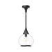 Hazel One Light Pendant Clear Glass/Matte Black-Mini Pendants-Alora-Lighting Design Store