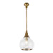 Hazel One Light Pendant Aged Gold/Clear Glass-Pendants-Alora-Lighting Design Store