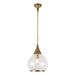 Hazel One Light Pendant Aged Gold/Clear Glass-Pendants-Alora-Lighting Design Store