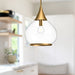 Hazel One Light Pendant Aged Gold/Clear Glass-Pendants-Alora-Lighting Design Store